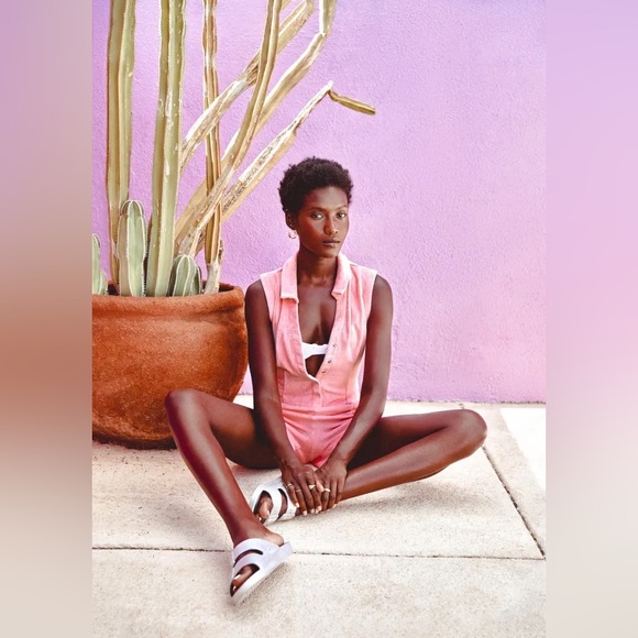 EleVen by Venus Williams Snap Front Athletic Romper in Peony - Picture 4 of 4